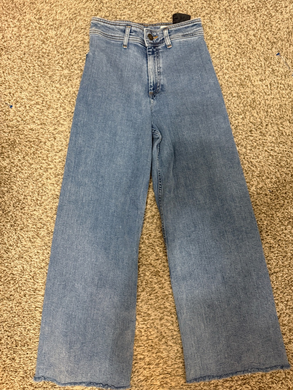 Zara blue wash wide leg jeans US 6
